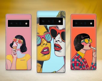 Summer Phone Case Aesthetic Pastel Cover Fit for Google Pixel 10 Pro XL 9A 9 Pro 8A 8 Pro 8 7A 7 Pro 6 6A 3A 4XL 5 OnePlus 13 12R