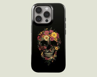 Gothic Skull Phone Case Aesthetic Floral Skull MagSafe Phone Cover Fit for iPhone 17 Pro Max 16 Pro Max 15 14 13 Pro 12 11 Pro XS XR 8 Plus