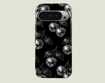 Diamond Cherry Phone Case Luxury Gothic Fruit Phone Cover Fit For Google Pixel 10 Pro XL 9A 9 Pro XL 8 Pro 8A 7 Pro 7A Pixel 6 Pro 6A
