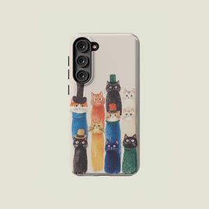 Funny Cats Phone Case Cats Meme Parody Phone Cover Fit For Samsung Galaxy S25 S24 Ultra S23 FE S23 Plus S22 Ultra S20 FE Note 20 A56 A16