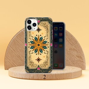 Floral Tarot Card Phone Case Witchy Phone Cover Fit for iPhone 17 Pro Max 16 15 14 13 12 13 Samsung S25 S24 S23 FE A56 A16 Huawei P30 Pro Design 2