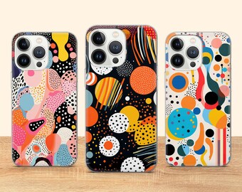 Polka Dots Phone Case Pastel Matte Cover Fit for iPhone 17 Pro Max 16 15 14 13 12 13 11 XS Samsung S25 S24 S23 FE A56 A16 A14 Huawei P30 Pro