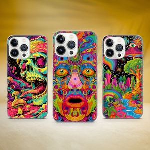Psychedelic Trippy Phone Case Aesthetic Visuals Cover Fit für iPhone 16 Pro Max 15 14 11 13 XS 7 Samsung S25 S24 S23 S22 A16 A53 Huawei P30