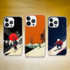 Skiing Phone Case Ski Snow Phone Cover Fit for iPhone 17 Pro Max 16 15 14 13 12 13 11 XS Samsung S25 S24 S23 FE A56 A16 A14 Huawei P30 Pro