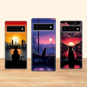 Aesthetic Cats Phone Case Cute Cat Phone Cover Fit for Google Pixel 10 Pro XL 9A 9 Pro 8A 8 Pro 8 7A 7 Pro 6 6A 3A 4XL 5 OnePlus 13 12R image 1