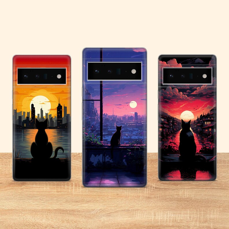 Aesthetic Cats Phone Case Cute Cat Phone Cover Fit for Google Pixel 10 Pro XL 9A 9 Pro 8A 8 Pro 8 7A 7 Pro 6 6A 3A 4XL 5 OnePlus 13 12R image 1