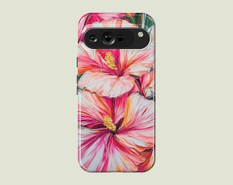 Hibiscus Floral Phone Case Oil Painting Floral Phone Cover Fit For Google Pixel 10 Pro XL 9A 9 Pro XL 8 Pro 8A 7 Pro 7A Pixel 6 Pro 6A