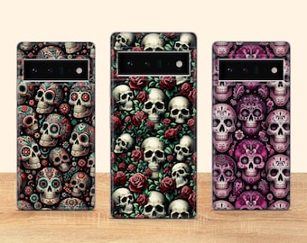 Etui na telefon z gotycką czaszką, estetyczne, gotyckie, pasujące do Google Pixel 10 Pro XL 9A 9 Pro 8A 8 Pro 8 7A 7 Pro 6 6A 3A 4XL 5 OnePlus 13 12R