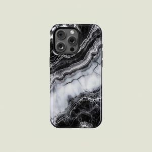 Black Marble Phone Case Marble Finish Phone Cover Fit For iPhone 16 Pro Max 15 Pro Max 13 11 Pro 12 13 Mini X XS Max XR 7 Plus
