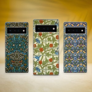 Capa para celular William Morris com estampa floral vintage para Google Pixel 9 Pro XL 8A 8 Pro 7A 7 Pro 7 6 6A 6 Pro 3XL 4A 4XL 5 OnePlus 10