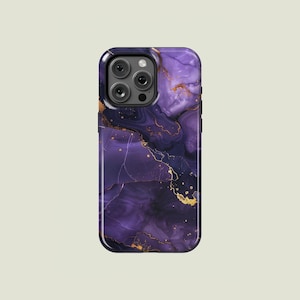 Purple Marble Phone Case Marble Finish MagSafe Phone Cover Fit for iPhone 17 Pro Max 16 Pro Max 15 14 13 Pro 12 11 Pro XS XR 8 Plus
