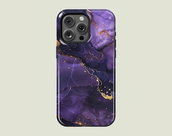 Funda de teléfono de mármol morado con acabado de mármol MagSafe compatible con iPhone 17 Pro Max 16 Pro Max 15 14 13 Pro 12 11 Pro XS XR 8 Plus