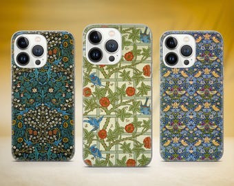 William Morris Phone Case Vintage Floral Print Cover Fit for iPhone 17 Pro Max 16 15 14 13 12 13 Samsung S25 S24 S23 FE A56 A16 Huawei P30