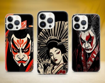 Capa para celular com arte tradicional japonesa, compatível com iPhone 17 Pro Max, 16, 15, 14, 13, 12, 13, 11, Samsung S25, S24, S23 FE, A56, A16 e Huawei P30.