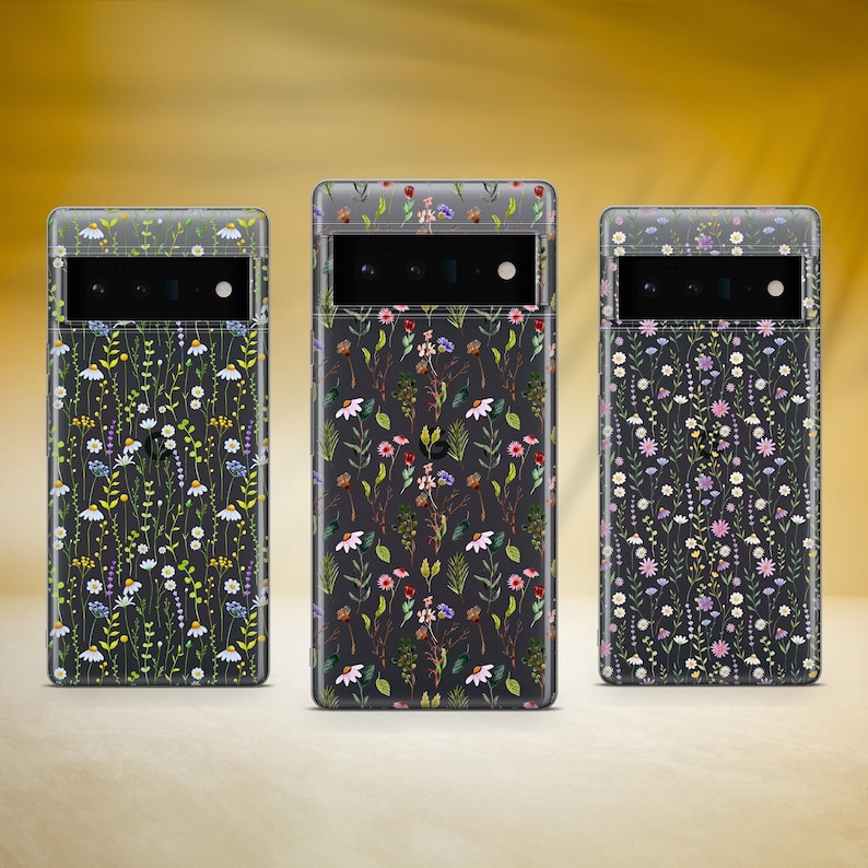 Aesthetic Wild Flower Phone Case Flowers Cover Fit for Google Pixel 10 Pro XL 9A 9 Pro 8A 8 Pro 8 7A 7 Pro 6 6A 3A 4XL 5 OnePlus 13 12R image 1