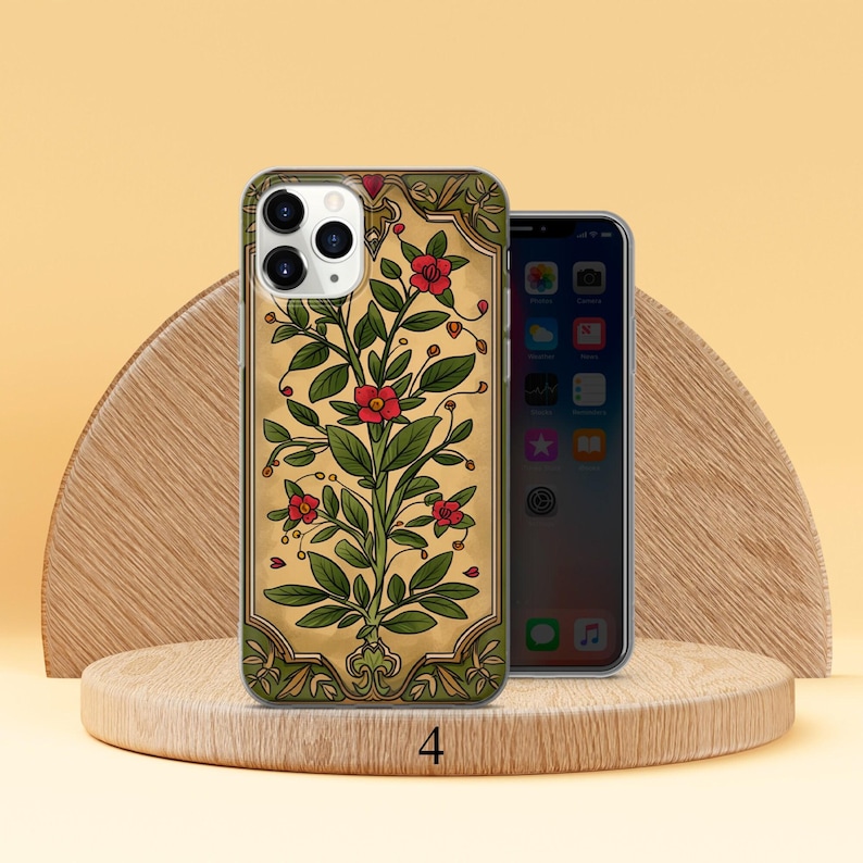 Floral Tarot Card Phone Case Witchy Phone Cover Fit for iPhone 17 Pro Max 16 15 14 13 12 13 Samsung S25 S24 S23 FE A56 A16 Huawei P30 Pro Design 4