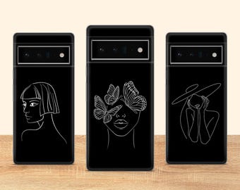 Funda para teléfono con diseño de arte lineal para mujer, compatible con Google Pixel 10 Pro XL 9A 9 Pro 8A 8 Pro 8 7A 7 Pro 6 6A 3A 4XL 5 OnePlus 13 12R