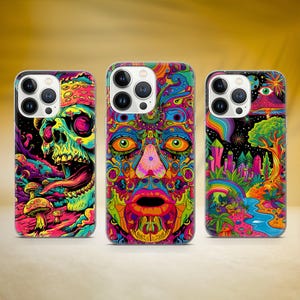 Psychedelic Trippy Phone Case Aesthetic Visuals Cover Fit for iPhone 17 Pro Max 16 15 14 13 12 13 XS Samsung S25 S24 S23 FE A56 Huawei P30