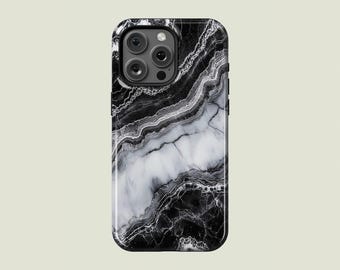 Black Marble Phone Case Marble Finish MagSafe Phone Cover Fit for iPhone 17 Pro Max 16 Pro Max 15 14 13 Pro 12 11 Pro XS XR 8 Plus