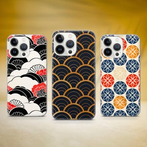Japans Patroon Telefoon Case Esthetic Cover Fit voor iPhone 17 Pro Max 16 15 14 13 12 13 11 XS Samsung S25 S24 S23 FE A56 A16 A14 Huawei P30