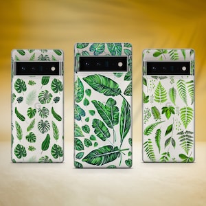 Tropische Blätter Handyhülle Jungle Leaf Cover passend für Google Pixel 9 Pro XL 8A 8 Pro 7A 7 Pro 7 6 6A 6 Pro 3XL 4A 4XL 5A OnePlus 10