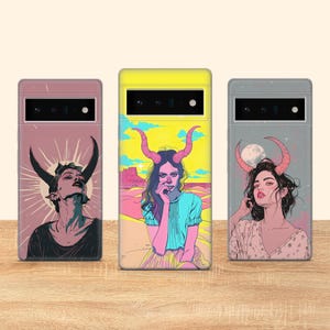 Capa para celular Pastel Goth, estilo bruxa, compatível com Google Pixel 10 Pro XL, 9A, 9 Pro 8A, 8 Pro, 8, 7A, 7 Pro, 6, 6A, 3A, 4XL, 5, OnePlus 13 e 12R.