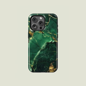 Green Marble Phone Case Marble Finish MagSafe Phone Cover Fit for iPhone 17 Pro Max 16 Pro Max 15 14 13 Pro 12 11 Pro XS XR 8 Plus image 1