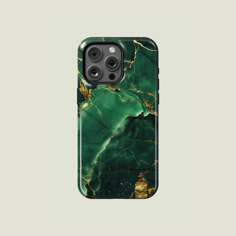 Green Marble Phone Case Marble Finish MagSafe Phone Cover Fit for iPhone 17 Pro Max 16 Pro Max 15 14 13 Pro 12 11 Pro XS XR 8 Plus image 1