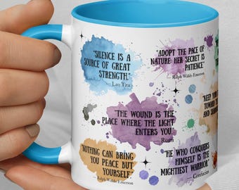 Mindful Quotes Coffee Mug | Watercolor Wisdom, Philosophy Gift
