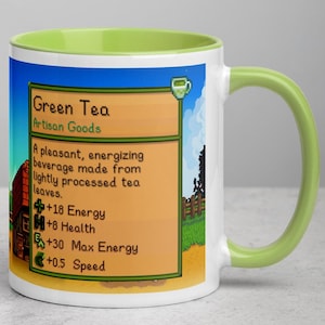 Stardew Valley Green Tea Mug: Retro Pixel Art Gamer Gift