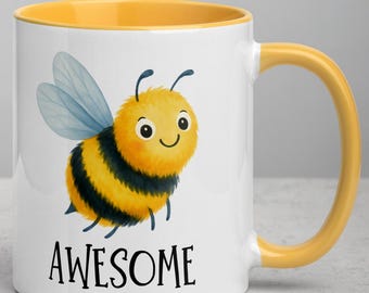 Watercolor Bee Coffee Mug – Positive Quote, Teacher Gift