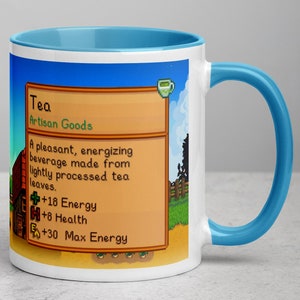 Stardew Valley Inspired Ceramic Mug - Retro Pixelated Design | Cozy Tea Design | Gamer Gift | Ceramic Coffee Cup | Video Game Mug Gift