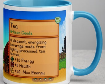 Stardew Valley Inspired Ceramic Mug - Retro Pixelated Design | Cozy Tea Design | Gamer Gift | Ceramic Coffee Cup | Video Game Mug Gift