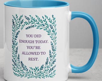 Lavender Botanical Mug – Mental Health Encouragement, Self-Care Gift