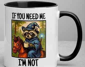 Funny Raccoon Wizard Coffee Mug, Sarcastic Humor Gift
