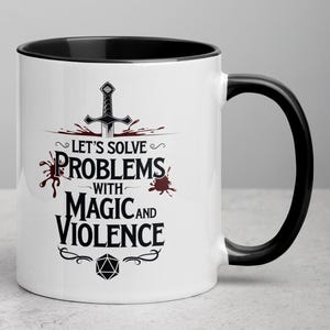 DND Inspired Coffee Mug: Sword & Dice, Tabletop RPG Gift