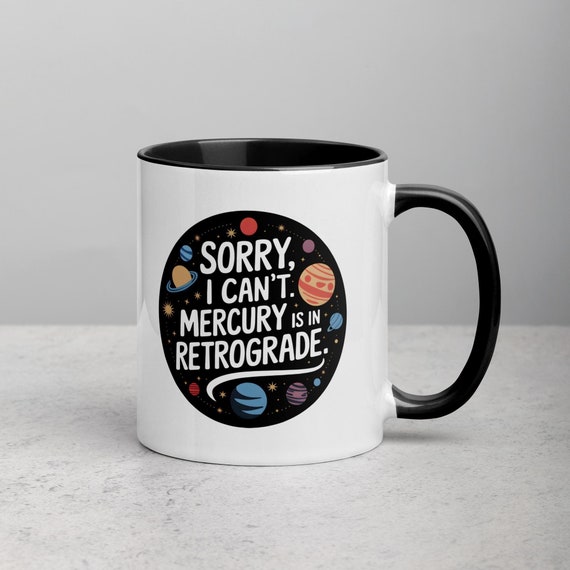Astrology Mug: Mercury Retrograde Design, Celestial Gift