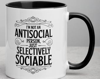 Lustige Introvertierter Becher: Wählbar Gesellige Keramik Kaffeetasse