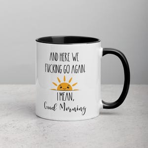 Tazza da caffè divertente per il buongiorno: regalo sarcastico per colleghi Nero