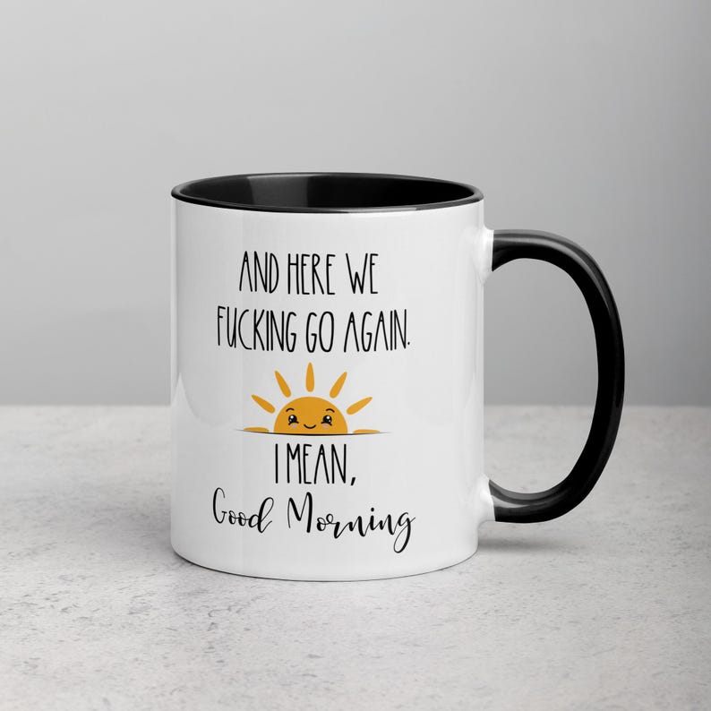 Tazza da caffè divertente per il buongiorno: regalo sarcastico per colleghi Nero
