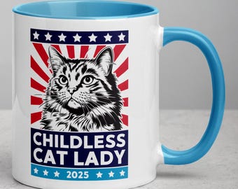 Funny Cat Lady 2025 Mug: Political Parody Coffee Cup