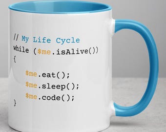 面白い開発者マグカップ：私のライフサイクルコード、プログラマーへの贈り物
