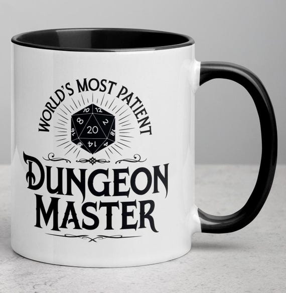 Dungeon Master Mug, D20 Dice Ceramic Cup, Fantasy Gift