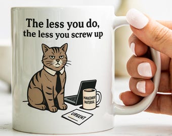 Funny Cat Boss Mug: Retro Office Humor Gift for Coworkers