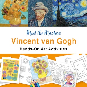 Van Gogh-kunstactiviteitenkit voor kinderen: thuisschoolkunstprojecten (digitale download)