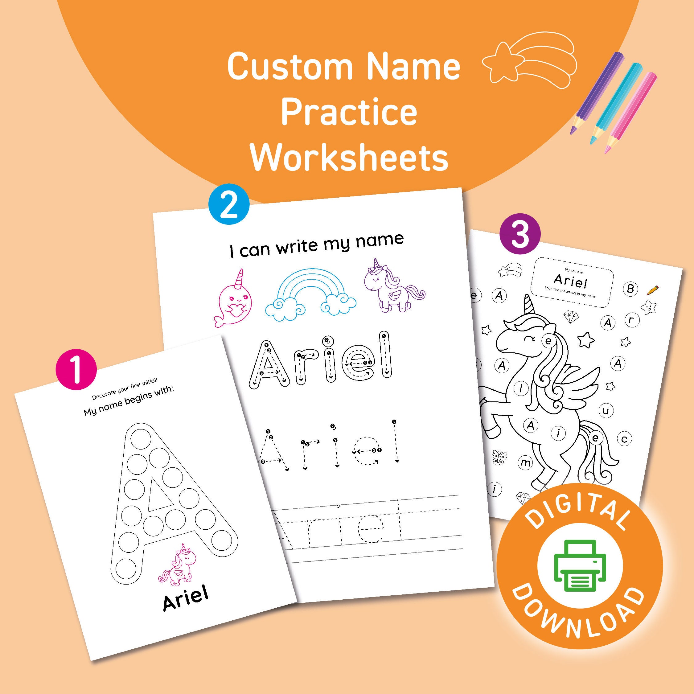 Custom Name Worksheets Tracing Sheets Spelling Practice Handwriting Custom Name Worksheets Tracing Sheets Spelling Practice Handwriting