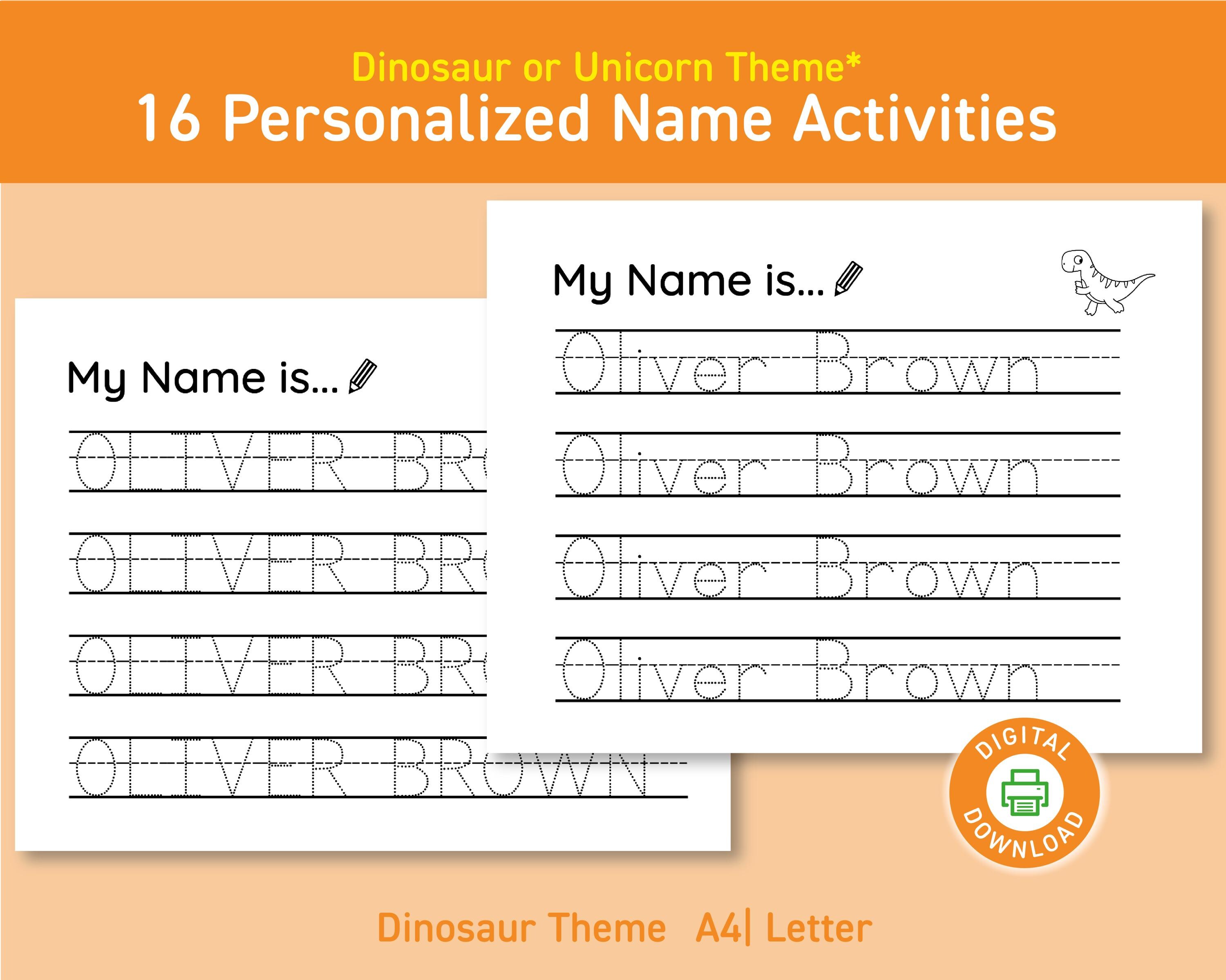 Customize Name Tracing Worksheets Printable, Name Practice, Name Writing, Homeschool Resources ...