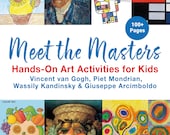 Kids Art Activities Printable Kit - Montessori Art Lessons, Homeschool Unit Study, Creative Art Projects for Kids, Digital Download Art Kit