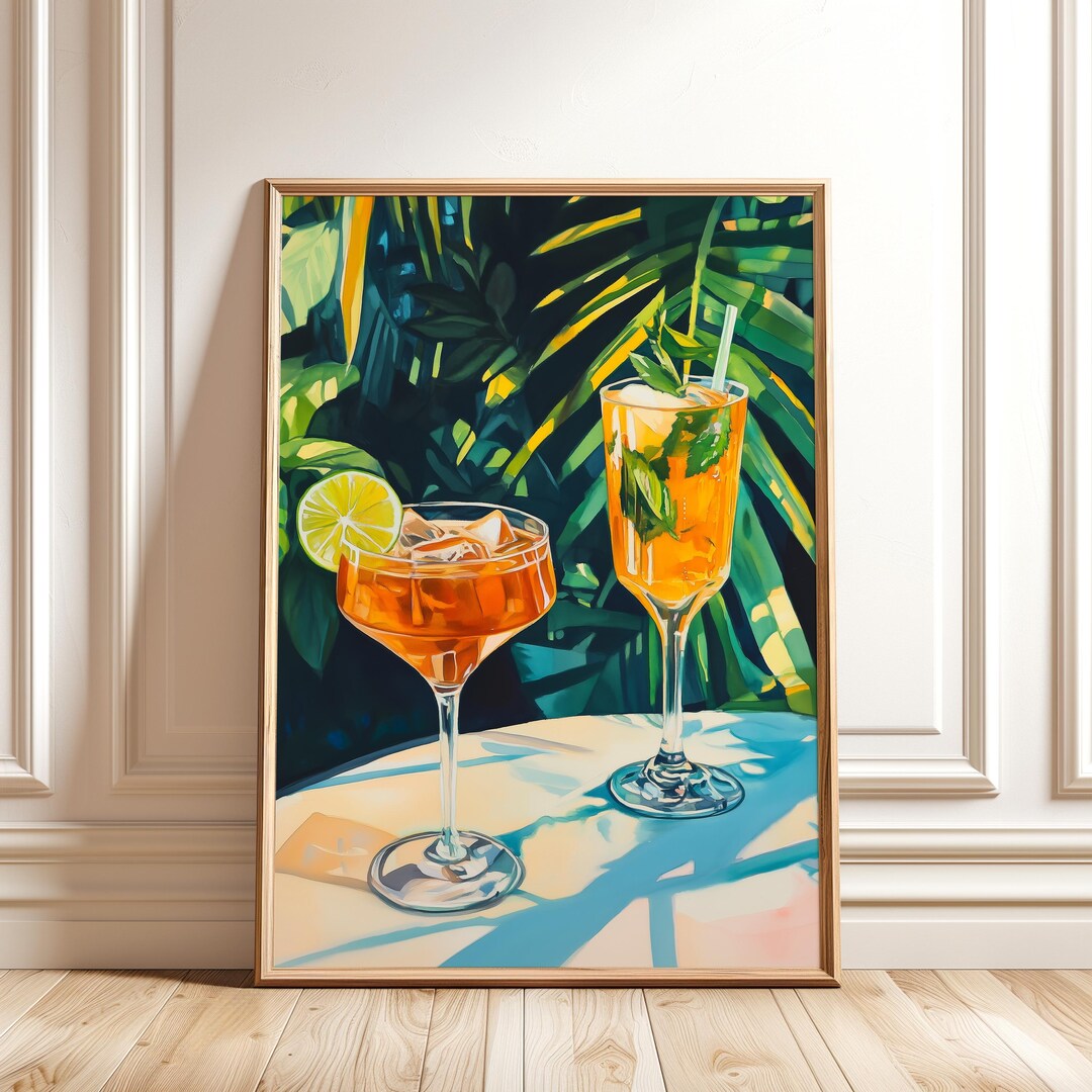 Cocktail Painting Wall Art - Cocktail Poster - Bar Cart Art Print ...
