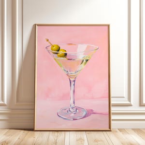 Obraz na ścianę z koktajlem Martini - plakat z koktajlem - wydruk sztuki na wózku barowym - pobieranie cyfrowe - wystrój baru